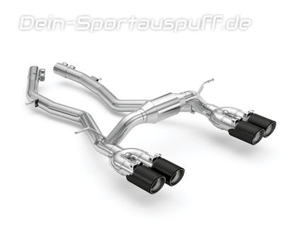Eisenmann Edelstahl Duplex Sportauspuff RACE-Version BMW 4er M4 F82 Coupe je 2x90mm rund abgeschrägt schwarz matt