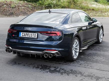 Capristo Edelstahl Duplex Racing-Komplettanlage ab Kat Audi RS5 B9 Coupe Typ F5 je 2x rund aus Carbon