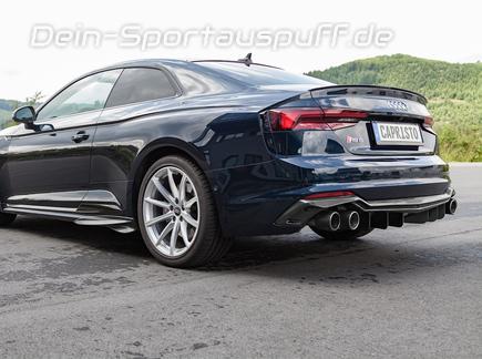 Capristo Edelstahl Duplex Racing-Komplettanlage ab Kat Audi RS5 B9 Sportback Typ F5 je 2x rund aus Carbon