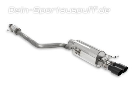 Milltek Edelstahl Sportauspuff-Komplettanlage ab OPF Hyundai I20N inkl. Performance 2x90mm rund doppelwandig abgeschrägt in schwarz