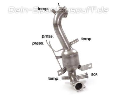 Ragazzon Edelstahl Downpipe mit Partikelfilter-Ersatzrohr und Sport-Kat Alfa Romeo Giulietta Typ 940 1.6l JDTM