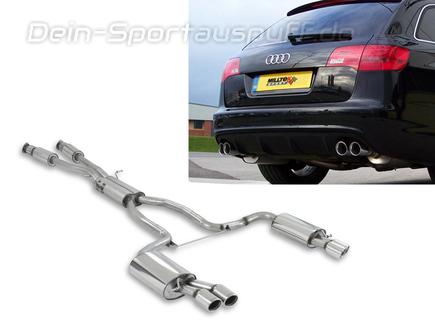 Milltek Edelstahl Duplex Sportauspuff-Komplettanlage ab Kat Audi S6 C6 Typ 4F je 2x rund abgeschrägt