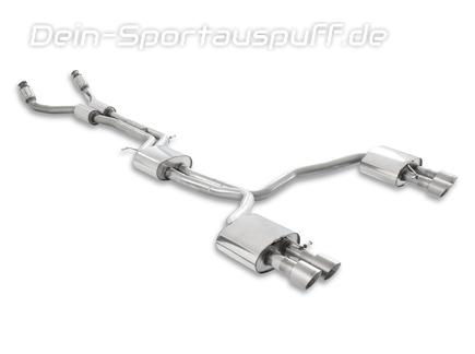 Milltek Edelstahl Duplex Sportauspuff-Komplettanlage ab Kat Audi S6 C7 Typ 4G je 2x 100mm rund doppelwandig abgeschrägt Titan matt