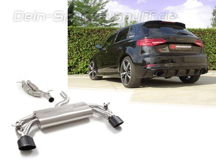 Ragazzon Edelstahl Duplex Komplettanlage ab OPF Audi RS3 8V Sportback Facelift ab Bj. '19 je 152x102mm oval eingerollt abgeschrägt in schwarz