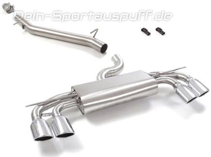 Ragazzon Edelstahl Duplex Racing-Komplettanlage ab Kat Audi S3 8V inkl. Facelift u. Sportback je 2x108x70mm oval eingerollt abgeschrägt