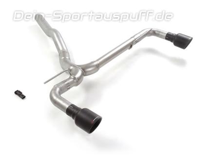 Ragazzon Edelstahl Duplex Endschalldämpfer-Ersatzrohr BMW 1er F40 128ti je 102mm rund eingerollt abgeschrägt in schwarz