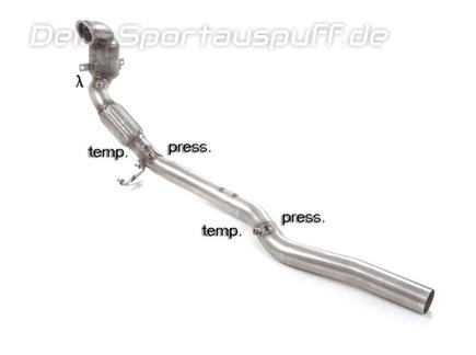 Ragazzon Edelstahl Downpipe mit 200-Zeller Sport-Kat inkl. OPF-Ersatzrohr Audi TT 8S 45 TFSi inkl. TTS Quattro