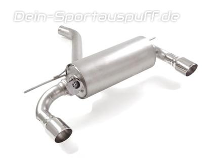 Ragazzon Edelstahl Duplex Sportauspuff mit Klappensteuerung BMW 1er F20 F21 120i 125i für M140i-Heck je 90mm rund eingerollt abgeschrägt