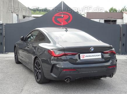 Ragazzon Edelstahl Duplex Sportauspuff inkl. Klappensteuerung BMW 4er 430i G22 je 90mm rund eingerollt abgeschrägt