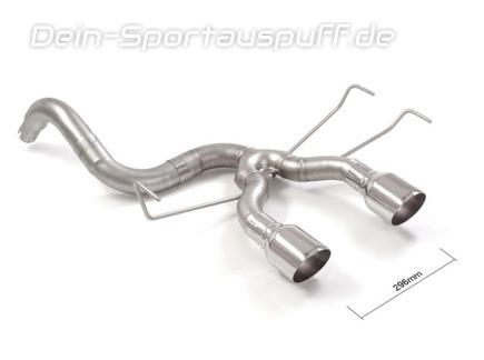 Ragazzon Edelstahl Mittig Endschalldämpfer-Ersatzrohr Fiat 500 Abarth 1.4 TJET 2x102mm rund eingerollte abgeschrägt
