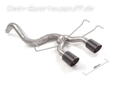 Ragazzon Edelstahl Mittig Endschalldämpfer-Ersatzrohr Fiat 500 Abarth 1.4 TJET 2x100mm rund doppelwandige abgeschrägt aus Carbon