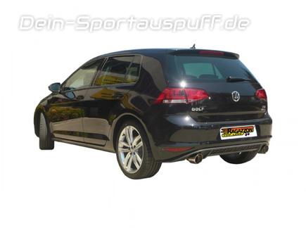 Ragazzon Edelstahl Duplex Racing-Komplettanlage ab Kat VW Golf 7 1.4 TSI 90/92kW in GTI-Optik je 102mm rund eingerollt abgeschrägt