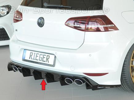 Sportauspuff + Maxton Design Heckdiffusor für VW Golf 7 R-Line 2012-2016  Endrohr
