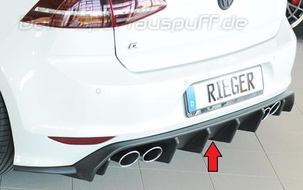 Rieger Heckeinsatz ABS/schwarz matt für Endrohre in R-Optik VW Golf 7 R-Line (Vor-Facelift)