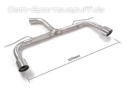 Ragazzon Edelstahl Endschalldämpfer-Ersatzrohr VW Golf 7 Facelift 1.4l TSI (Mod. ohne OPF) je 102mm rund eingerollt abgeschrägt