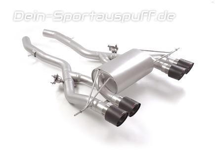 Ragazzon Edelstahl Duplex Sportauspuff BMW M3 Competition G80 je 2x100mm rund scharfkantig abgeschrägt aus Carbon