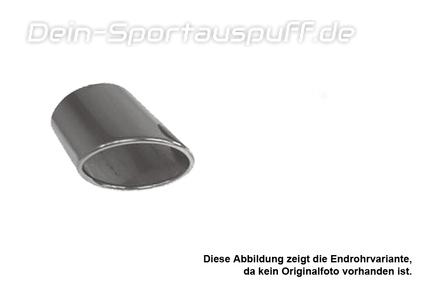 Fox Edelstahl Racing-Komplettanlage ab Kat Skoda Fabia 6Y Stufenheck Bj.2000-'07 160x90mm oval eingerollt seitlich abgeschrägt