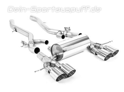Milltek Edelstahl Duplex Sportauspuff-Komplettanlage ab OPF BMW M3 inkl. Competition G80 je 2x115mm rund doppelwandig abgeschrägt