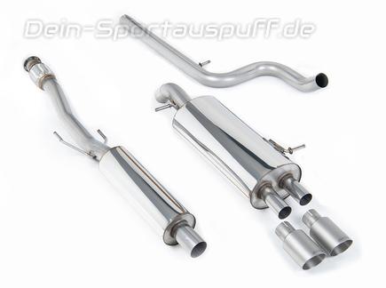 Milltek Edelstahl Sportauspuff-Komplettanlage ab Kat Citroen DS3 1.6l THP 2x80mm rund doppelwandig abgeschrägt Titan matt