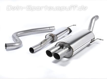 Milltek Edelstahl Sportauspuff-Komplettanlage ab Kat Ford Fiesta ST Mk7 2x80mm rund doppelwandig abgeschrägt Titan matt