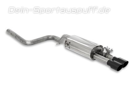 Milltek Edelstahl Sportauspuff-Komplettanlage ab OPF Ford Fiesta ST Mk8 (ab 09/2020) 2x90mm rund doppelwandig abgeschrägt in schwarz
