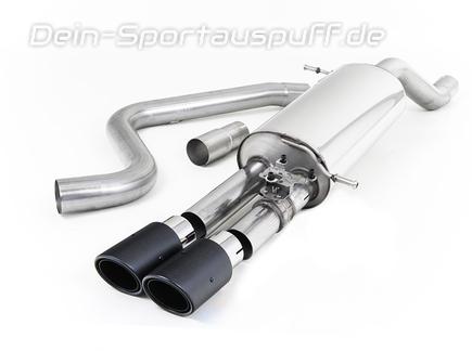 Milltek Edelstahl Sportauspuff-Komplettanlage ab OPF Ford Fiesta ST Mk8 (bis 09/2020) 2x90mm rund eingerollt abgeschrägt aus Carbon