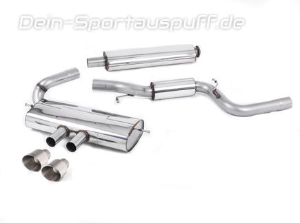 Milltek Edelstahl Sportauspuff-Komplettanlage ab Kat Ford Focus 3 ST 2x100mm rund doppelwandig abgeschrägt Titan matt