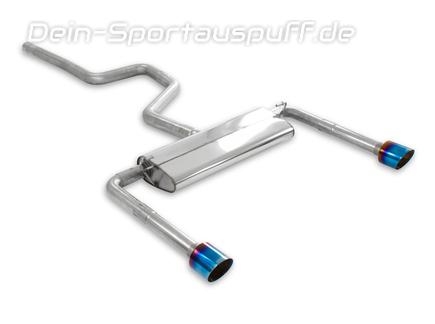 Milltek Duplex Edelstahl Sportauspuff-Komplettanlage ab OPF Ford Focus 4 ST Turnier je 115mm rund doppelwandig abgeschrägt Titan burned