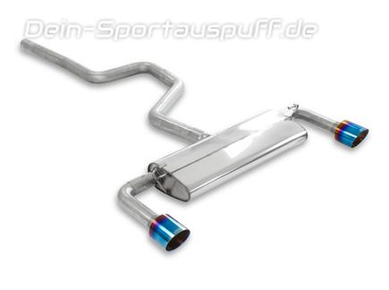 Milltek Edelstahl Duplex Sportauspuff-Komplettanlage ab OPF Ford Focus 4 ST Schrägheck je 115mm rund doppelwandig abgeschrägt Titan burned