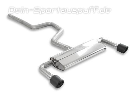 Milltek Edelstahl Duplex Sportauspuff-Komplettanlage ab OPF Ford Focus 4 ST Schrägheck je 115mm rund eingerollt abgeschrägt aus Carbon