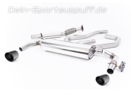 Milltek Edelstahl Duplex Sportauspuff-Komplettanlage ab Kat Hyundai i30 N Performance (Bj. 2017-2018) je 115mm rund eingerollt abgeschrägt aus Carbon