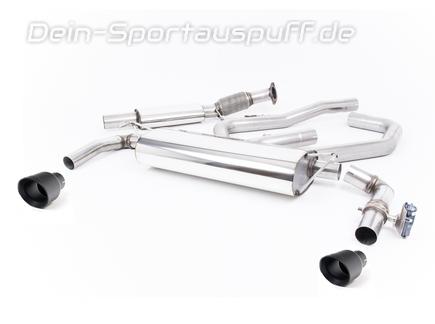 Milltek Edelstahl Duplex Sportauspuff-Komplettanlage ab Kat Hyundai i30 N Performance (Bj. 2017-2018) je 115mm rund doppelwandig abgeschrägt in schwarz