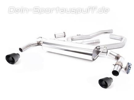 Milltek Edelstahl Duplex Sportauspuff-Komplettanlage ab OPF Hyundai i30 N Performance (Bj. 2019-2021) je 115mm rund doppelwandig abgeschrägt in schwarz