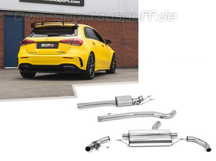 Milltek Edelstahl Duplex Sportauspuff-Komplettanlage ab OPF Mercedes A45 inkl. A45S AMG W177 für originalen Endrohrausgang