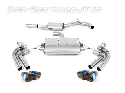 Milltek Edelstahl Duplex Sportauspuff-Komplettanlage ab OPF Cupra Formentor 2.0l TSI VZ 4Drive je 2x100mm rund doppelwandig abgeschrägt Titan burned