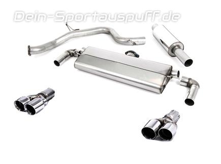 Milltek Edelstahl Duplex Sportauspuff-Komplettanlage ab OPF Seat Leon 5F 2.0l Cupra 290PS je 2x80mm rund doppelwandig abgeschrägt