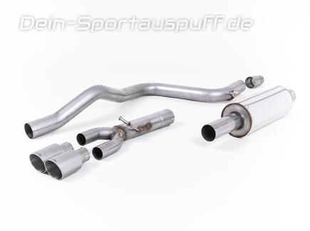 Milltek Edelstahl Sportauspuff-Komplettanlage ab Kat Seat Leon 5F FR 2.0l TDI 150PS inkl. SC 2x80mm rund doppelwandig abgeschrägt Titan matt