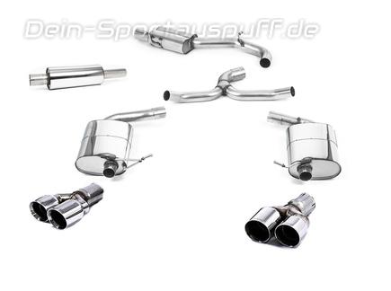 Milltek Edelstahl Duplex Sportauspuff-Komplettanlage ab Kat Seat Leon ST Cupra 300 4drive Typ 5F je 2x80mm rund doppelwandig abgeschrägt