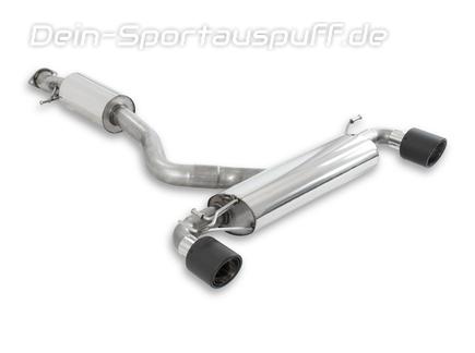 Milltek Edelstahl Duplex Sportauspuff-Komplettanlage ab OPF Toyota Yaris 1.6l GR Typ XP21 je 115mm rund eingerollt abgeschrägt aus Carbon