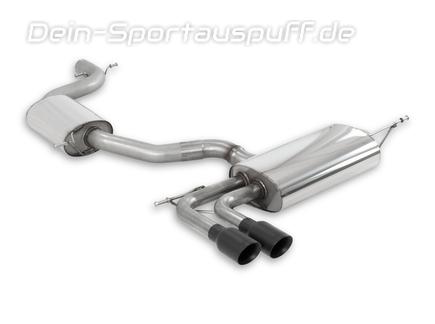 Milltek Edelstahl Sportauspuff-Komplettanlage ab Kat VW Golf 5 1.4l inkl. GTI 2x80mm rund doppelwandig abgeschrägt in schwarz