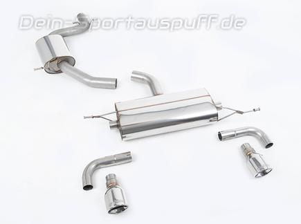 Milltek Edelstahl Duplex Sportauspuff-Komplettanlage ab Kat VW Golf 6 GTI je 100mm rund eingerollt abgeschrägt