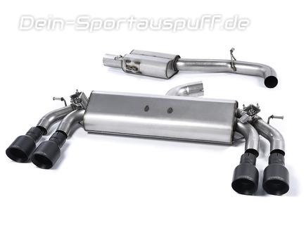 Milltek Edelstahl Duplex Sportauspuff-Komplettanlage ab Kat VW Golf 7 R VFL je 2x100mm rund doppelwandig abgeschrägt in schwarz