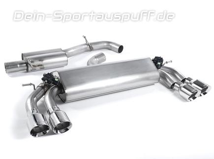 Milltek Edelstahl Duplex Sportauspuff-Komplettanlage ab Kat VW Golf 7 R VFL je 2x100mm rund doppelwandig abgeschrägt