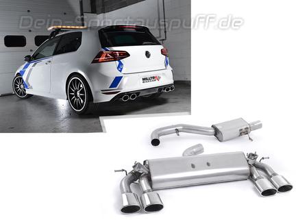 Milltek Edelstahl Duplex Sportauspuff-Komplettanlage ab Kat VW Golf 7 R VFL je 2x118x83mm oval eingerollt abgeschrägt
