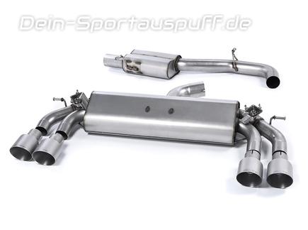 Milltek Edelstahl Duplex Sportauspuff-Komplettanlage ab Kat VW Golf 7 R VFL je 2x100mm rund doppelwandig abgeschrägt Titan matt