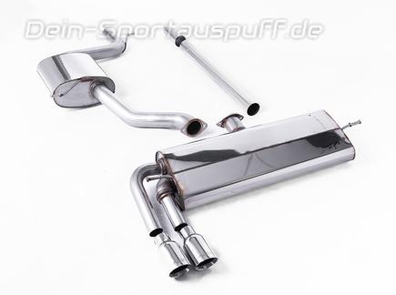 Milltek Edelstahl Sportauspuff-Komplettanlage ab Kat VW Golf 7 1.5l TSI 2x80mm rund doppelwandig abgeschrägt