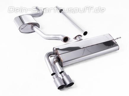 Milltek Edelstahl Sportauspuff-Komplettanlage ab Kat VW Golf 7 1.5l TSI 2x80mm rund doppelwandig abgeschrägt Titan matt