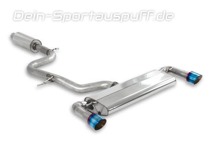Milltek Edelstahl Duplex Sportauspuff-Komplettanlage ab OPF VW Golf 7 GTI Facelift 245 Performance + TCR je 100mm rund doppelwandig abgeschrägt Titan burned