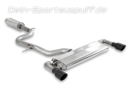 Milltek Edelstahl Duplex Sportauspuff-Komplettanlage ab OPF VW Golf 7 GTI Facelift 245 Performance + TCR je 100mm rund doppelwandig abgeschrägt in schwarz