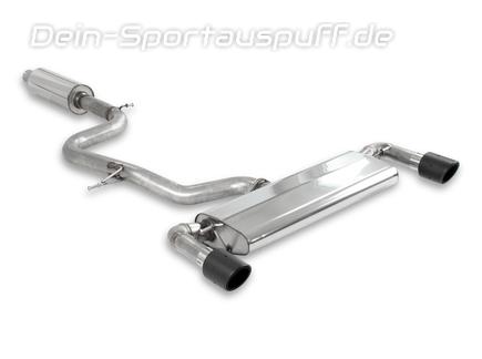 Milltek Edelstahl Duplex Sportauspuff-Komplettanlage ab OPF VW Golf 7 GTI Facelift 245 Performance + TCR je 100mm rund eingerollt abgeschrägt aus Carbon